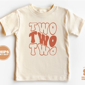 2nd Birthday Shirt Boy -Two Two Two Birthday Toddler Shirt - Second Birthday Natural Toddler & Youth Tee  #5201-C