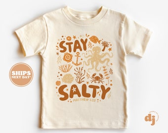 Christian Shirts for Kids - Stay Salty-Matthew 5:13 shirt - Jesus Pink Natural Infant, Toddler & Youth Tee #6079