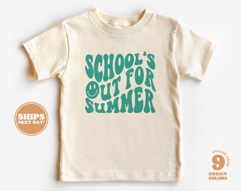 Summer Shirt, Summer Break Shirt for Girls, Boys, Groovy, Toddler Shirt, Summer Vacation, School's Out for Summer #5174-C