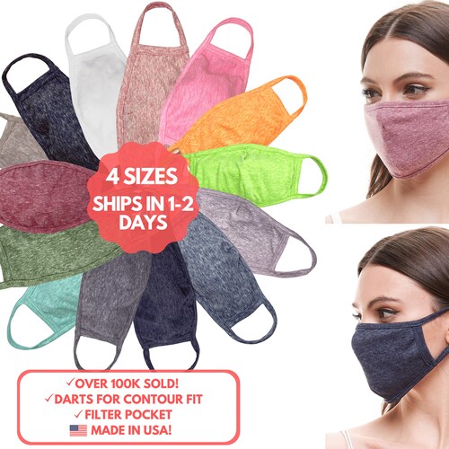 Face Mask With Filter Pocket SHIPS TODAY Facemask 3layers Etsy