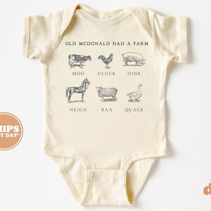 Toddler T-shirt Old McDonald Had a Farm Kids Retro TShirt Retro Natural Infant, Toddler & Youth Tee 5592 image 3