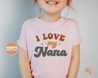 Toddler T-Shirt - I Love My Nana Kids Retro TShirt - Grandma's Retro Natural Infant, Toddler & Youth Tee #5784