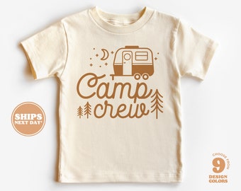 Kids Summer Shirt - Camp Crew Kids Retro TShirt - Summer Retro Natural Infant, Toddler, Youth & Adult Tee #5678-C