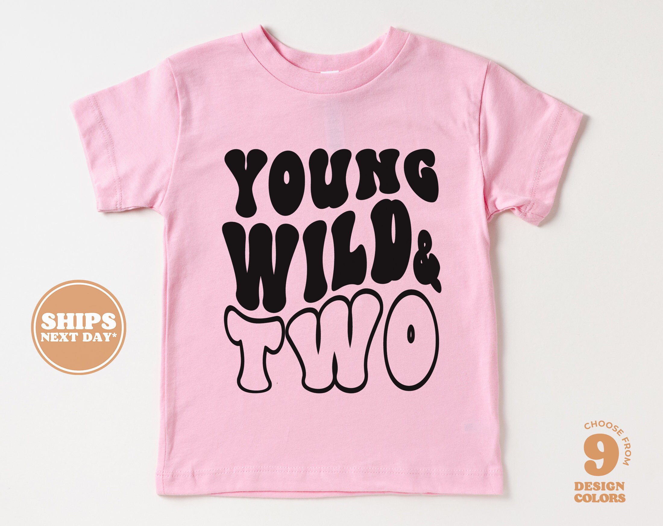 2nd Birthday Toddler Shirt Young Wild & Two Kids Birthday Etsy