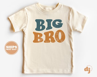 Big Bro Toddler Shirt - Pregnancy Announcement Retro Kids Shirt - Sibling Natural Infant, Toddler & Youth Tee #5812