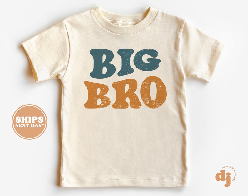 Big Bro Toddler Shirt Pregnancy Announcement Retro Kids Shirt Sibling Natural Infant, Toddler & Youth Tee 5812 image 1