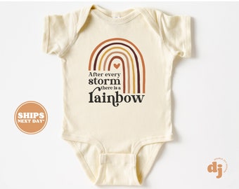 IVF Baby, Rainbow Baby, Cute Vintage Baby Bodysuit, Newborn, After Every Storm There is a Rainbow #5029