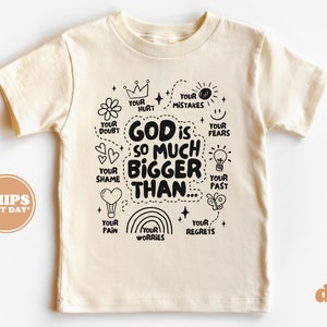 Christian Shirts for Kids - Jesus Shirt -  God is So Much Bigger Than Natural Infant, Toddler & Youth Tee #5781