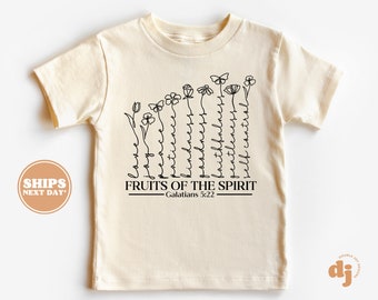 Christian Shirts for Kids - Fruits of the Spirit Shirt - Christian Natural Infant, Toddler & Youth Tee #5940
