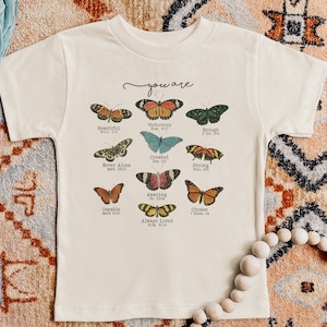 Christian Shirts for Kids - Jesus shirt - Bible Verse Butterfly Natural Infant, Toddler & Youth Tee #5251