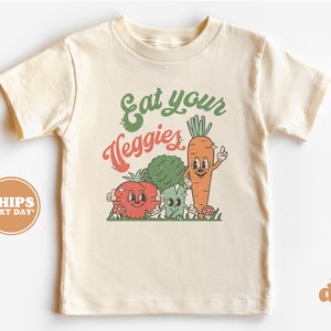 Toddler T-shirt - Eat Your Veggies Kids Retro TShirt - Retro Natural Infant, Toddler & Youth Tee #5208