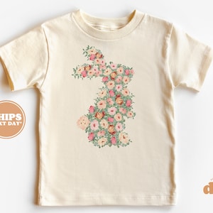 Toddler T-shirt Flower Bunny Kids Retro TShirt Retro Natural Infant, Toddler & Youth Tee 6156 image 1