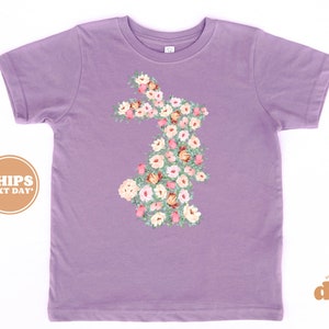 Toddler T-shirt Flower Bunny Kids Retro TShirt Retro Natural Infant, Toddler & Youth Tee 6156 image 3