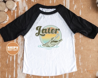 Toddler T-shirt - Later Alligator Kids Retro TShirt - Retro Natural Infant, Toddler & Youth Tee #5142
