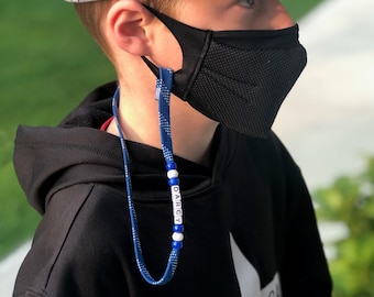 Mask Lanyard / Hockey Skate Lace Face Mask Strap / Personalized Mask Holder Necklace  / Mask Accessories / Team Tournament Gift / Ice Hockey