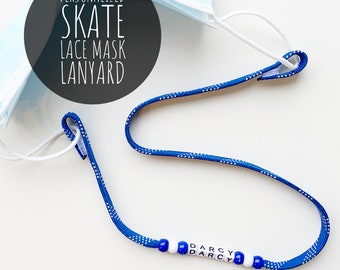 Mask Lanyard / Hockey Skate Lace Necklace / Custom Hockey Skate Lace Face Mask Strap / Mask Accessories / Tournament Gift / Team Gift