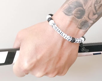 Hockey Bracelet / Goalie Dad / Hockey Skate Lace Bracelet / Hockey Dad / Ice Hockey Gift / Gift for Hockey Dad