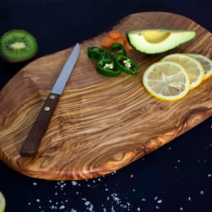 Olive Wood Charcuterie Cutting Board ,Cheese wooden  boards for kitchen- best gifts for moms or house warming-12 Inches