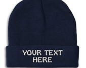 Custom Embroidery Personalized Text Ski Toboggan Knit Cuffed Embroidered Beanie Hat Winter Hat Beanie for Men Women Custom Personalized