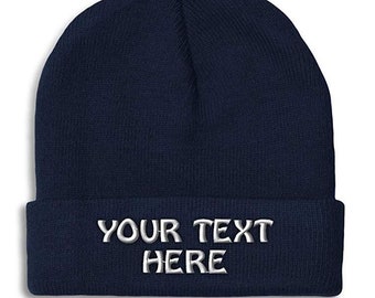 Adult Rose Embroidered Cuffed Knit Beanie Cap