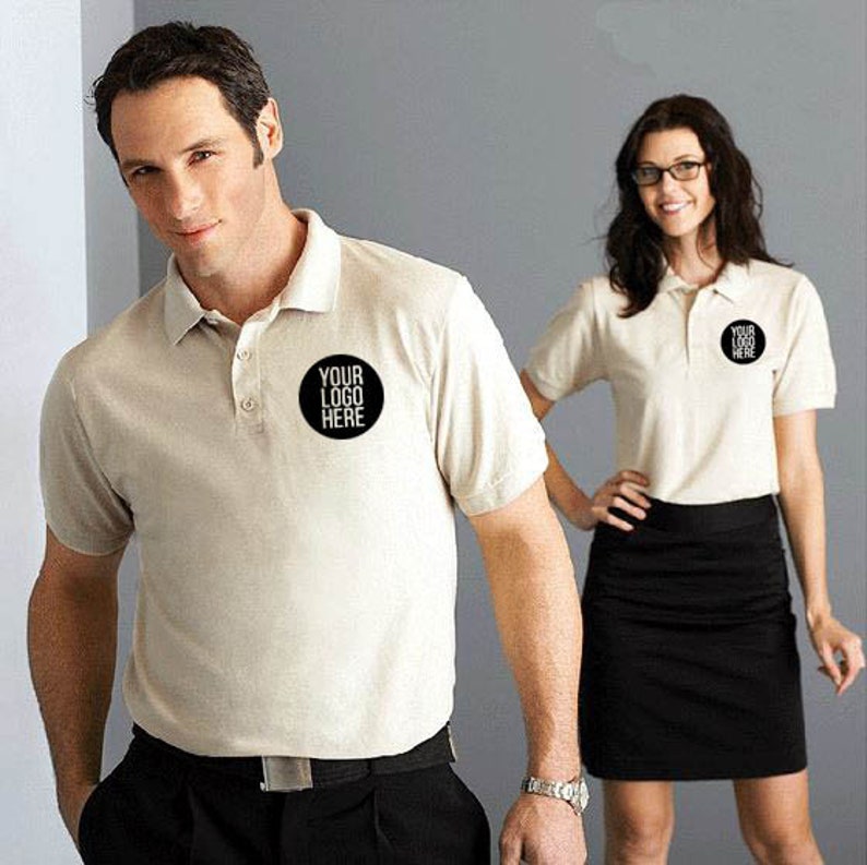 Personalized Custom Text Logo Jersey Men/'s Polo Shirts Mens Dress Shirt Unisex Men/'s Women/'s Fit Company Logo embroidered