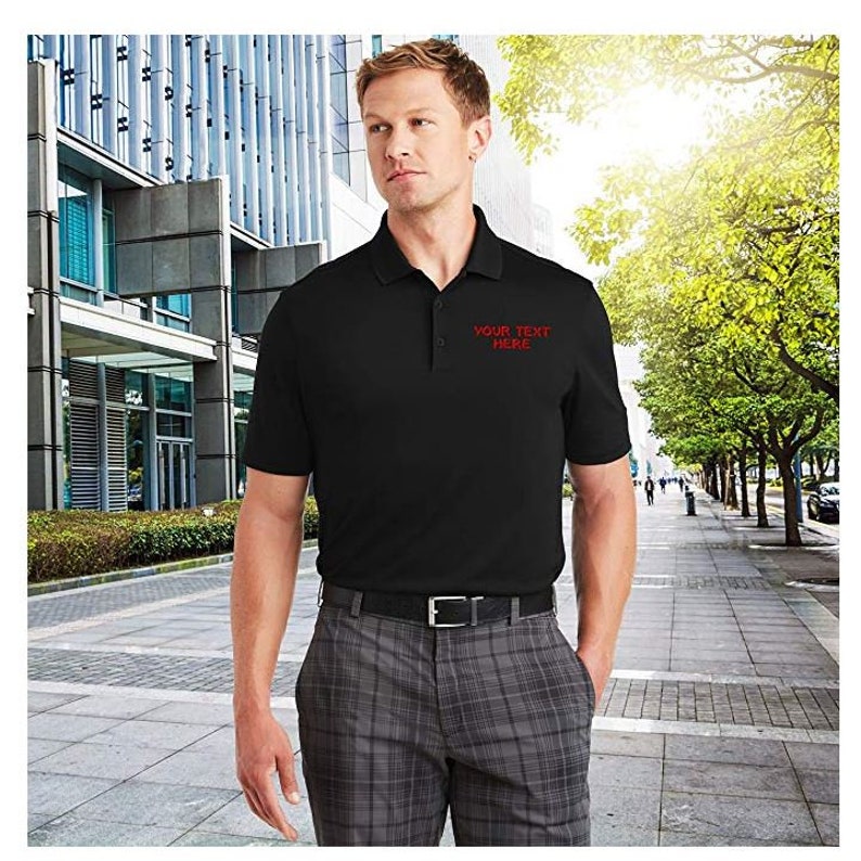 Personalized Custom Text Logo Jersey Men/'s Polo Shirts Mens Dress Shirt Unisex Men/'s Women/'s Fit Company Logo embroidered