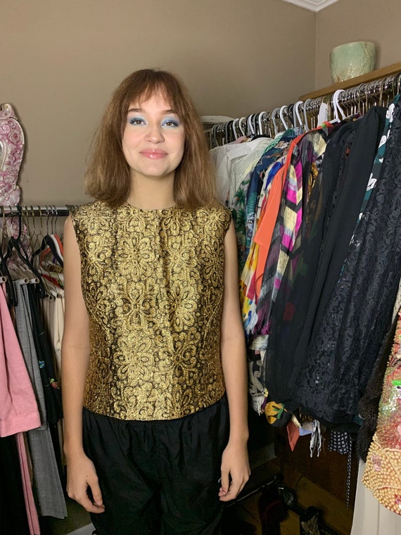 1960s Vintage Morlove Gold and Black Metal Shirt