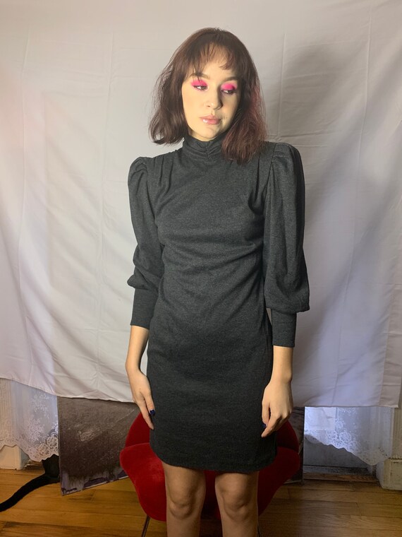 Vintage 80s All That Jazz Grey Dress