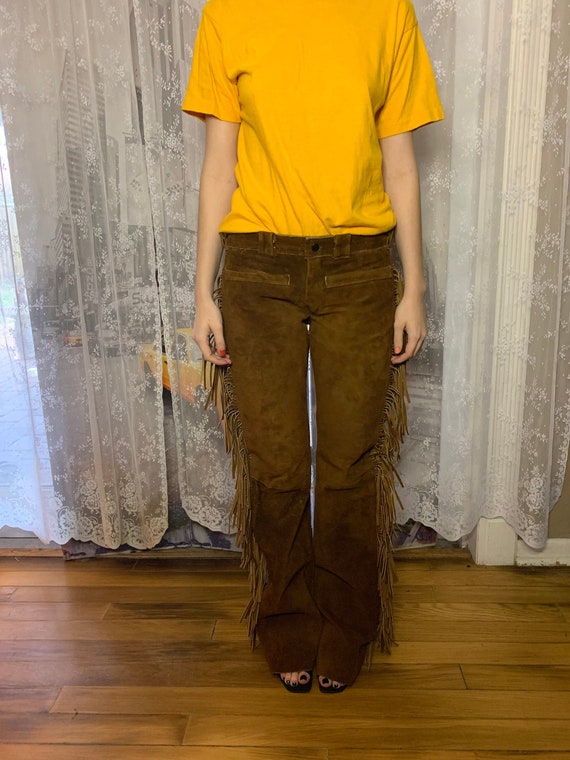Vintage Brown Suede Western Pants