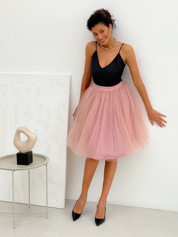 Pink Knee Length Tutu Skirt Custom Size Skirt Etsy UK