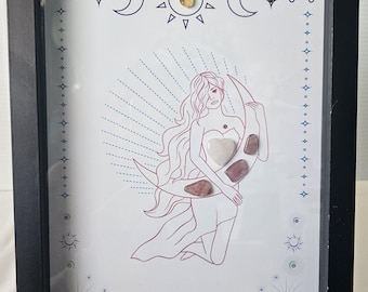 Crystal Art Work - (8x10) - MOON GODDESS