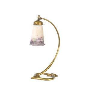 An Art Nouveau Muller Frères Luneville bronze lamp