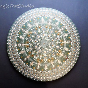 Dot Art Mandala Canvas Painting: Original Spiritual Wall Art