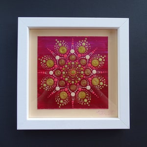 Linda imagem de mandala, presente para o dia das mães, pintura emoldurada de Dot Art, ideia para inauguração de casa, meditação antiestresse, decoração de estúdio de ioga