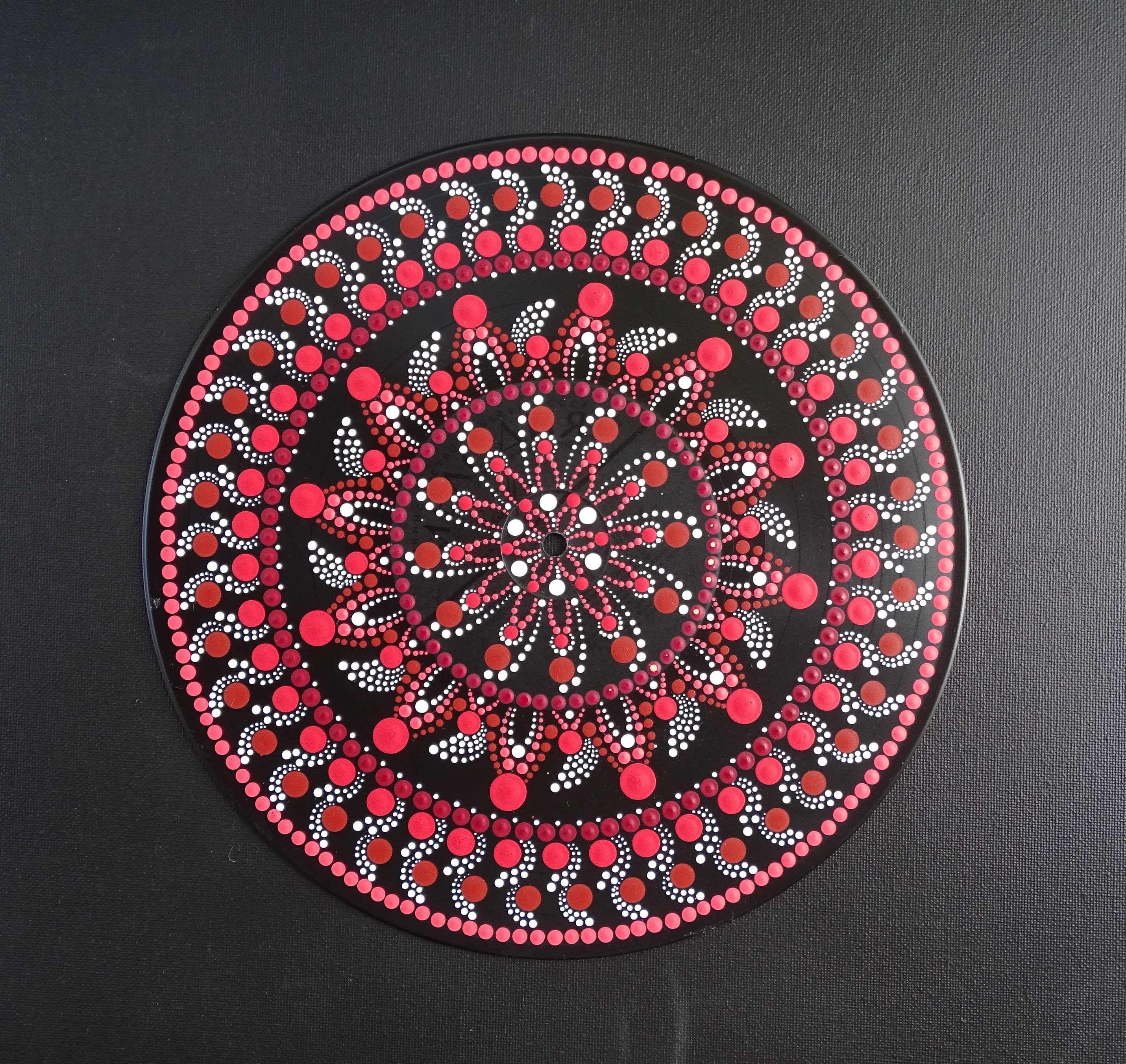 Dot Mandala Dot Art Red Mandala Colorful picture Wall Art | Etsy