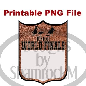 Printable Sublimation Design, Rodeo Back Number Leather, Junior World ...