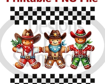 Druckbares Sublimationsdesign | Lebkuchen Cowboy | png Bilder | hohe Auflösung 300 dpi