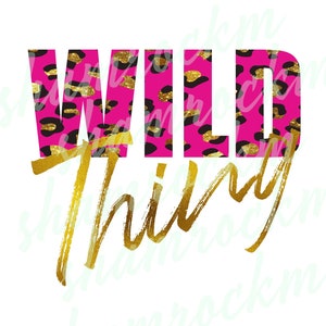 Wild Thing pink and gold, png images with transparent background, high resolution 300 dpi