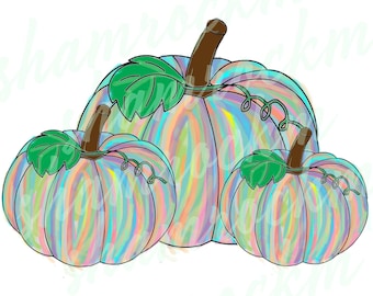 Watercolor Pumpkin Trio, png images with transparent background, high resolution 300 dpi