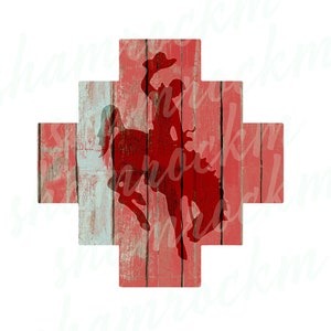 Bronc rider on red barnwood,  png images with transparent background, high resolution 300 dpi