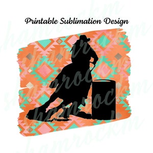 Printable Sublimation Design, Barrel Racer, png images with transparent background, high resolution 300 dpi
