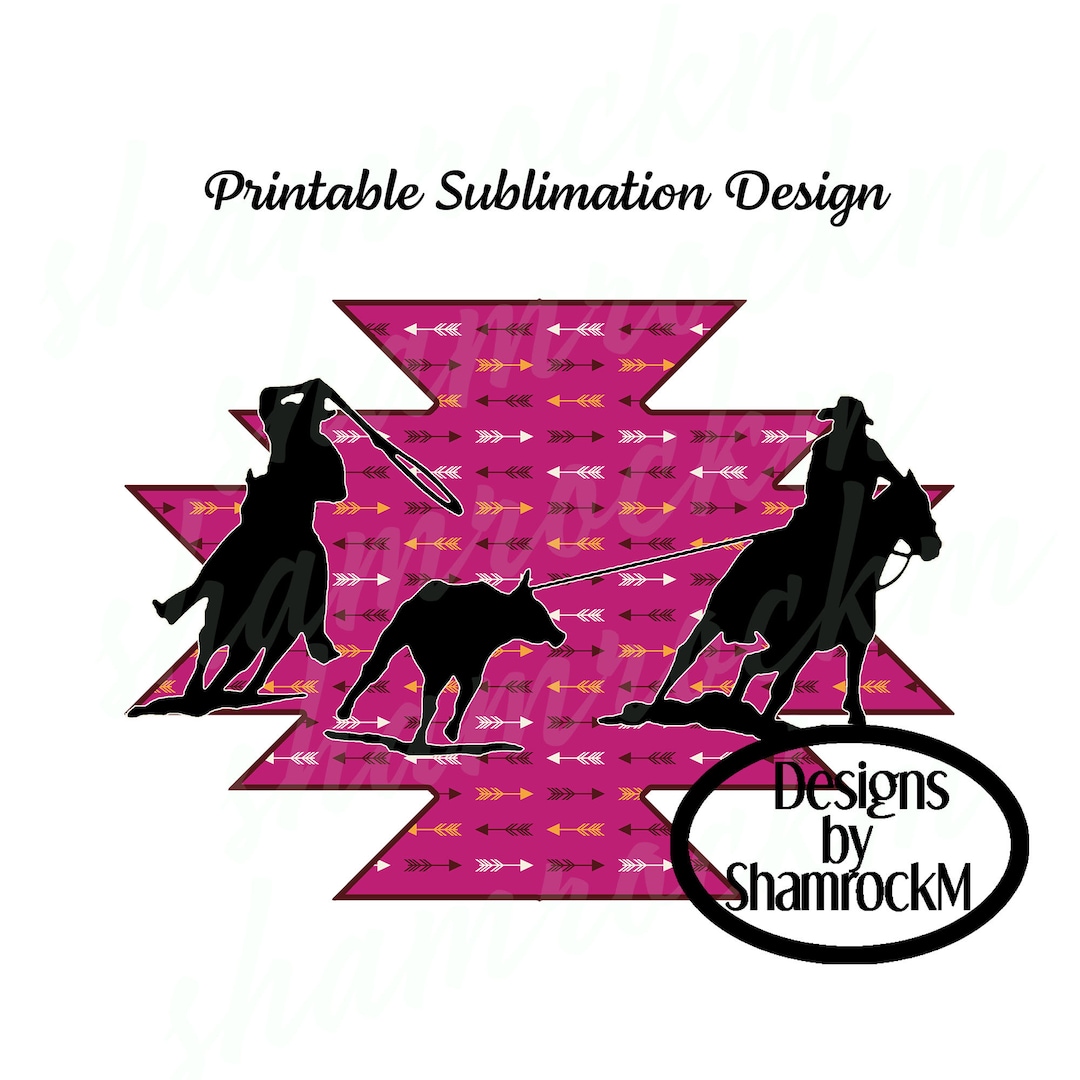 Printable Sublimation Design | Team Ropers | Aztec Background | Png ...