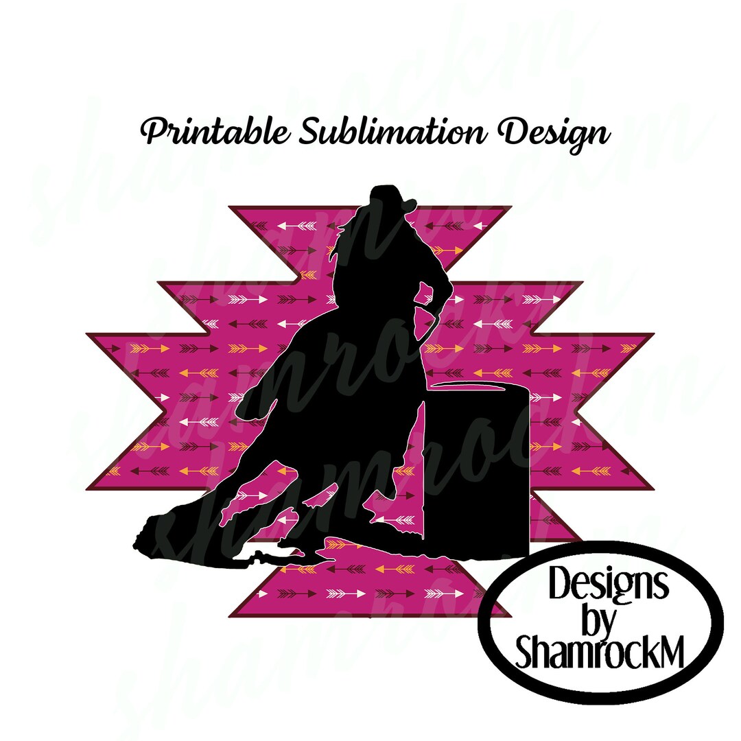 Printable Sublimation Design | Barrel Racer | Aztec Background | Png ...