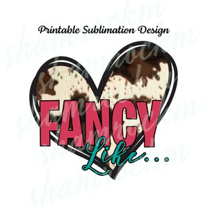 Printable Sublimation Design | Cowhide Heart | png images | transparent background | high resolution 300 dpi