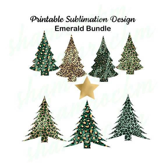 Printable Sublimation Design Emerald Green Leopard Christmas | Etsy