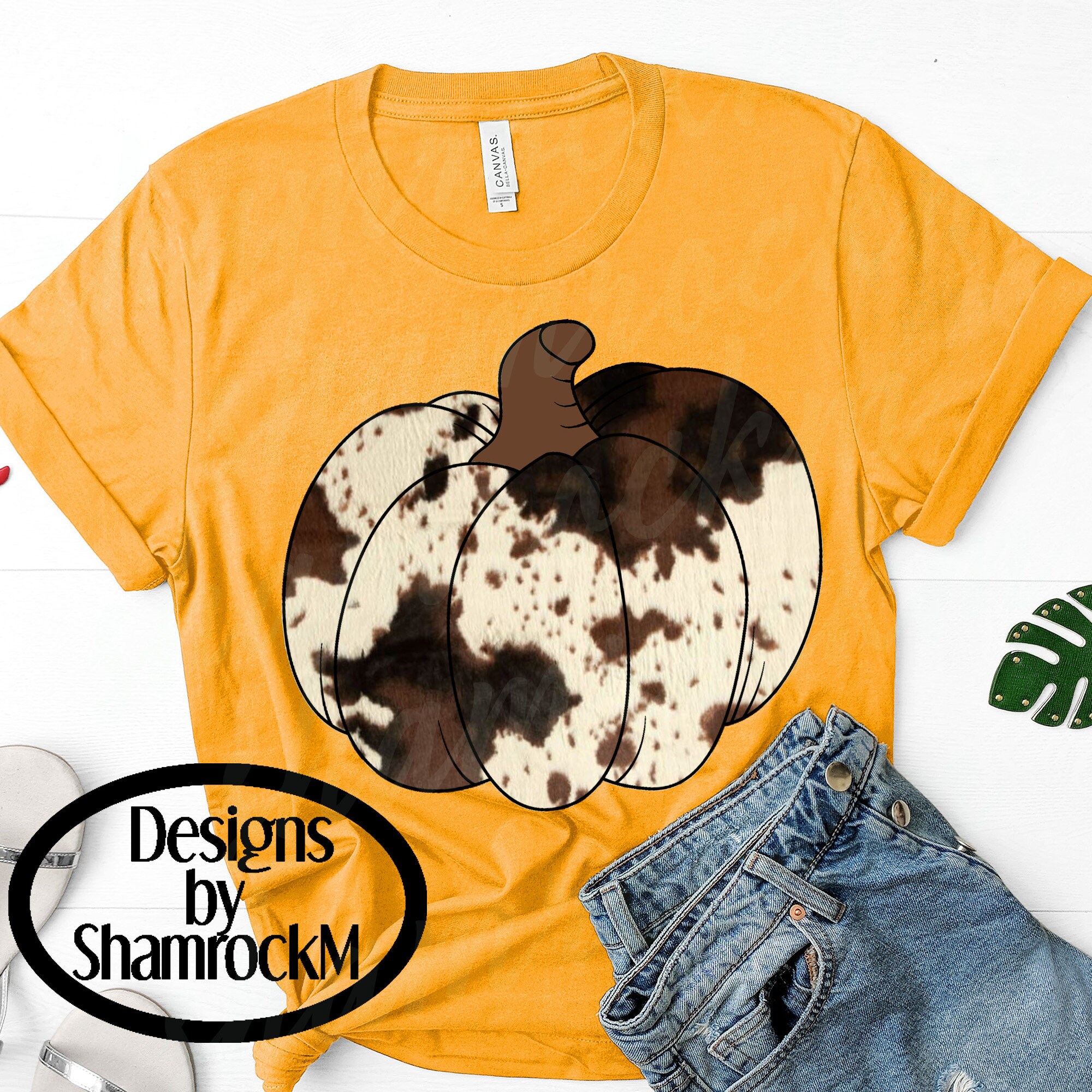 Printable Sublimation Design | Cowhide Pumpkin | Western Art | Png ...