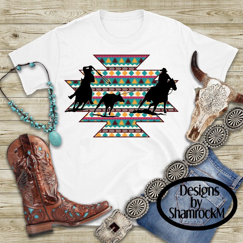 Printable Sublimation Design | Team Ropers | Aztec Background | Png ...