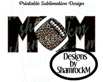 Afdrukbaar sublimatieontwerp | MOM met luipaardvoetbal | png-afbeelding transparante achtergrond | hoge resolutie 300 dpi