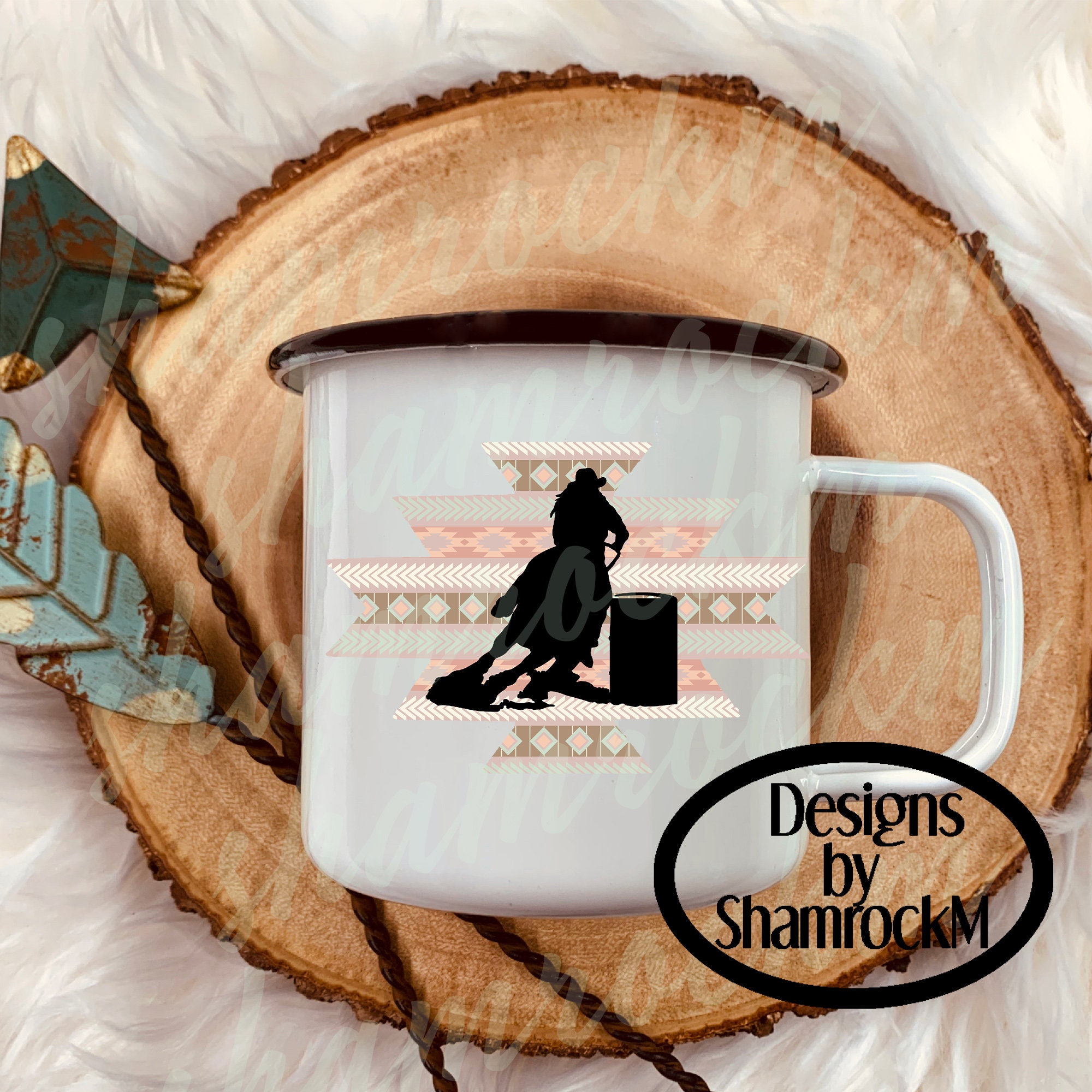 Printable Sublimation Design | Barrel Racer | Aztec Background | Png ...