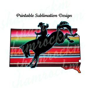 Printable Sublimation Design | South Dakota Bronc Rider | png image transparent background | high resolution 300 dpi